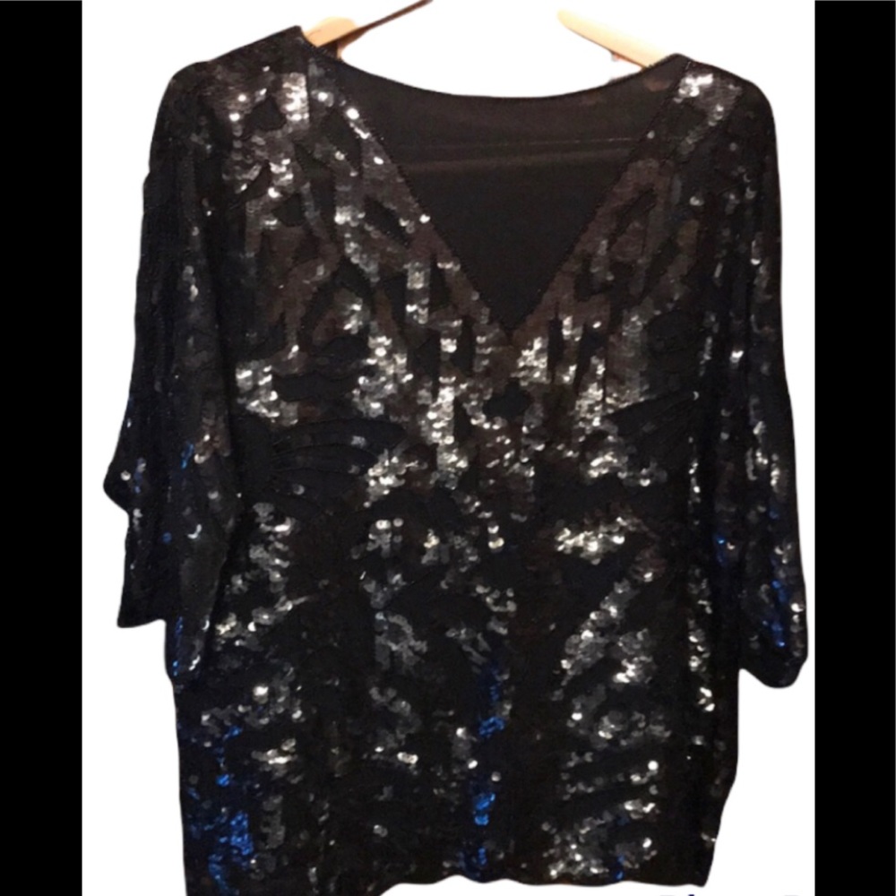 Vintage Sequence beaded holiday top